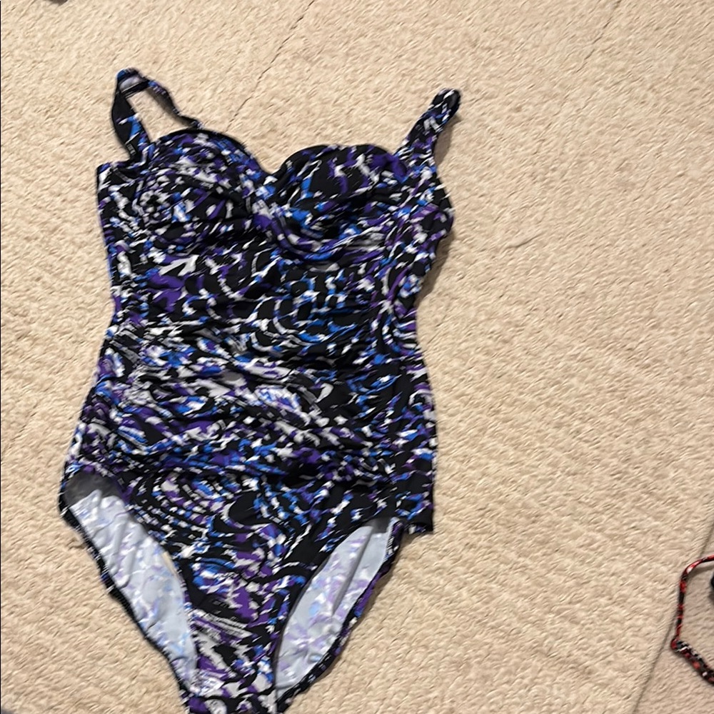 Multicolor Swimsuit with Abstract Pattern